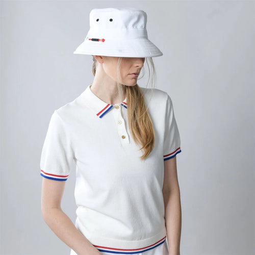 Womens Albatross Polo White/Red Stripe