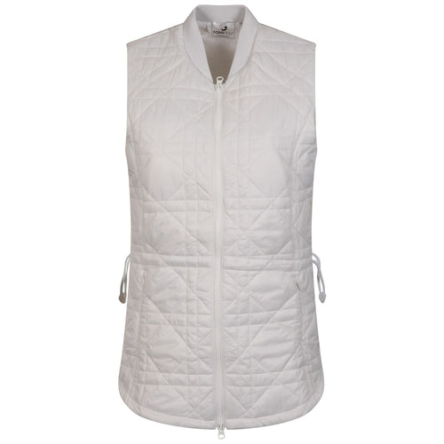 Womens Longline Quilted Vest White - AW23