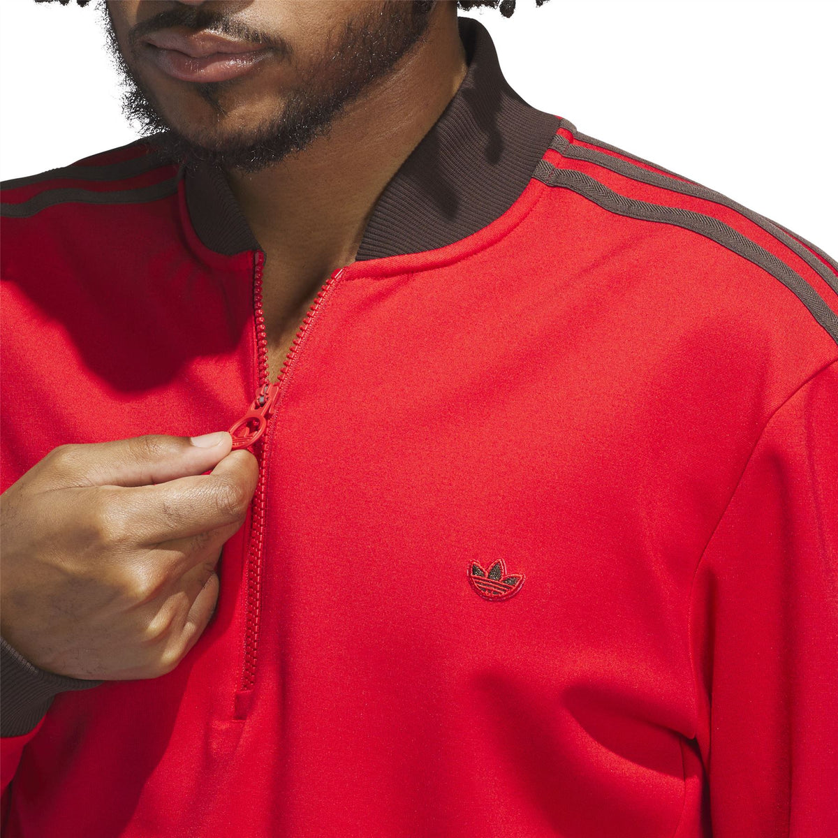 Originals 3-Stripes Quarter Zip Mid Layer Better Scarlet