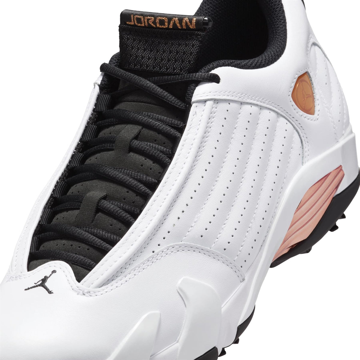 Air Jordan 14 Golf Shoes White/Metallic Copper/Black