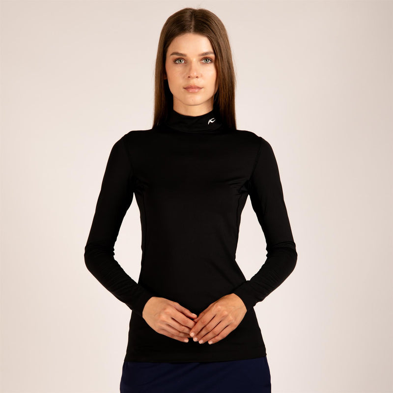 Womens Base Layer Turtleneck Black