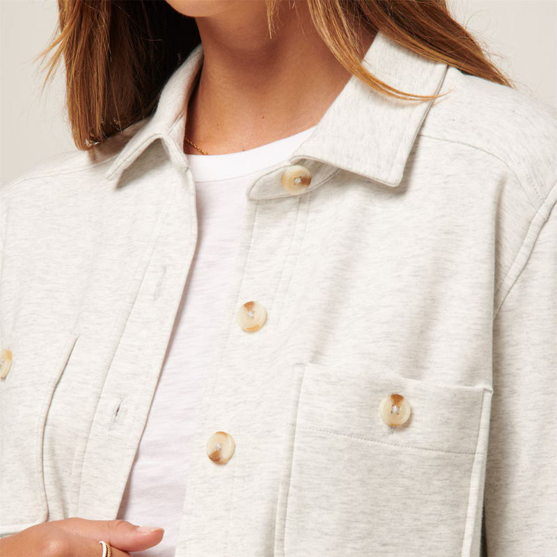 Womens Cloud Shacket Heather Light Gray