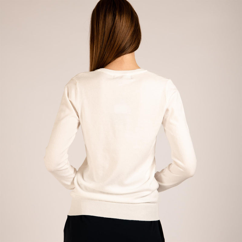 Womens The Summer V-Neck Sweater White