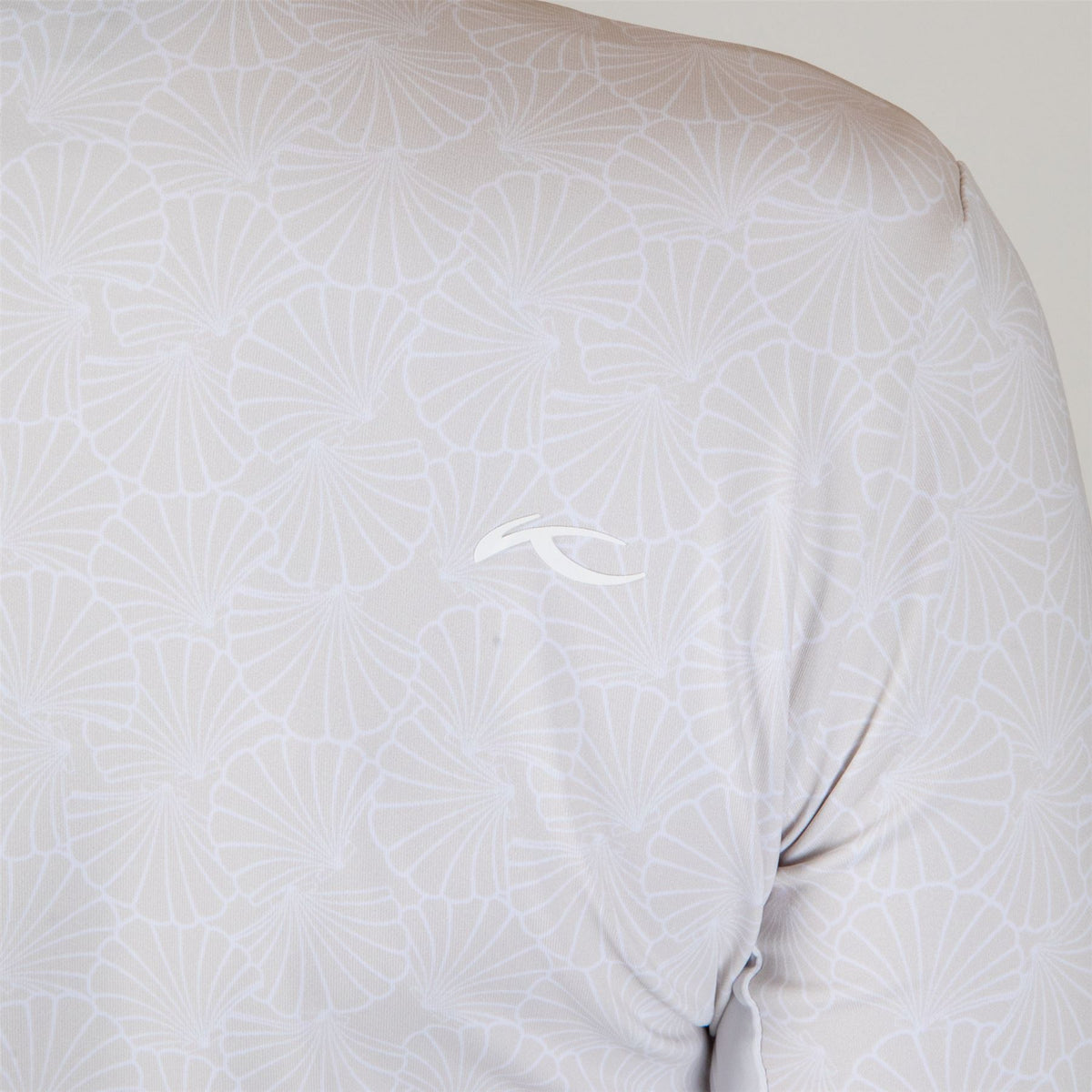 Womens Sunshine Print Half Zip Oyster/White