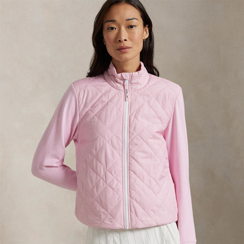Womens RLX Full Zip Cropped Tech Terry Jacket Garden Pink