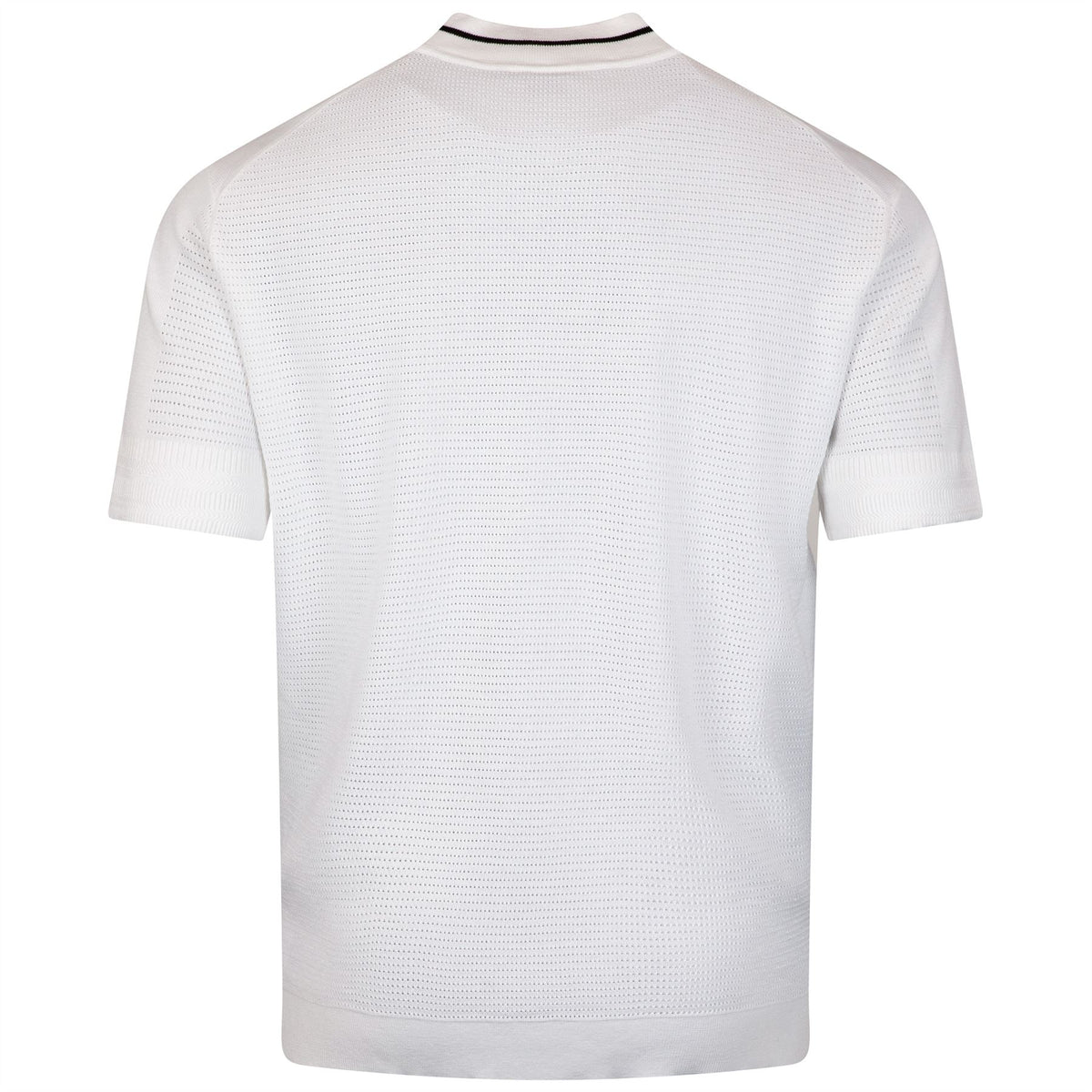 Mesh Heritage Quarter Zip Polo White