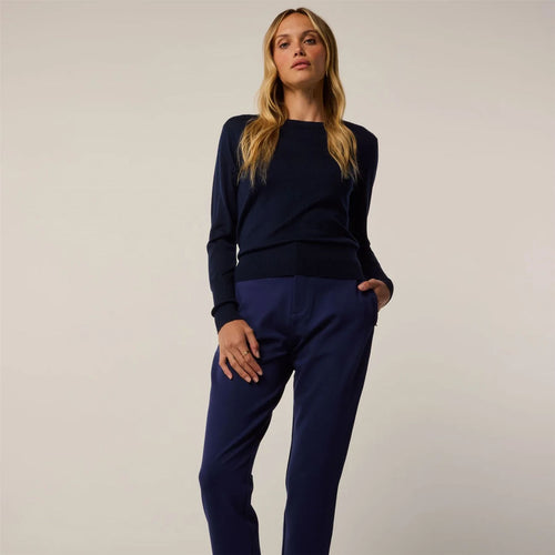 Womens Light Weight Leith Sweater Maltese Blue