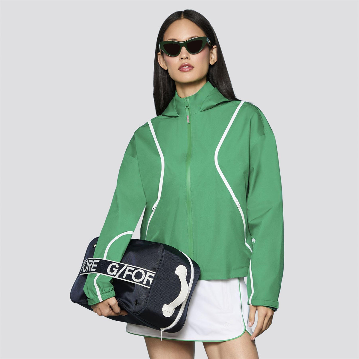 Paneled Waterproof Hooded Jacket Dark Clover