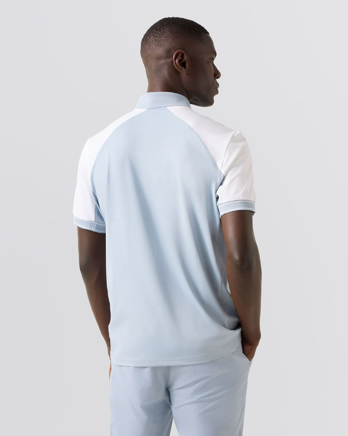 Fabius Zip Polo Shirt Blue Fog