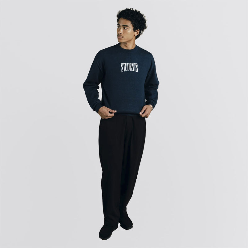 Cade Knit Crew Sweater Navy
