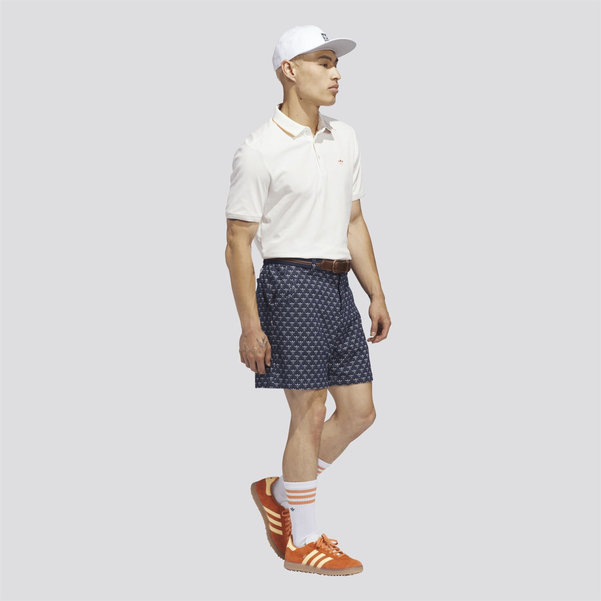Originals Twistknit Trefoil Polo Chalk White/Dusky Orange