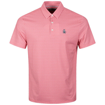 Allover Pete Print Golf Polo Strawberry Pink - AW23