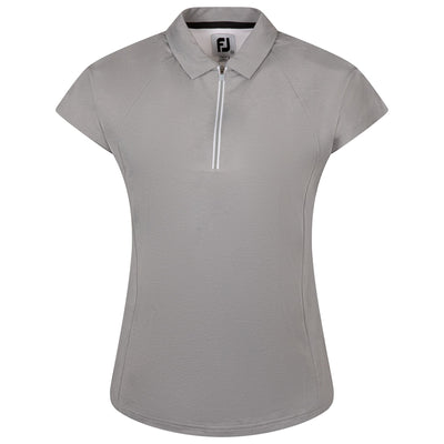 Womens Quarter Zip Color Block Shirt Heather Grey/White - 2024