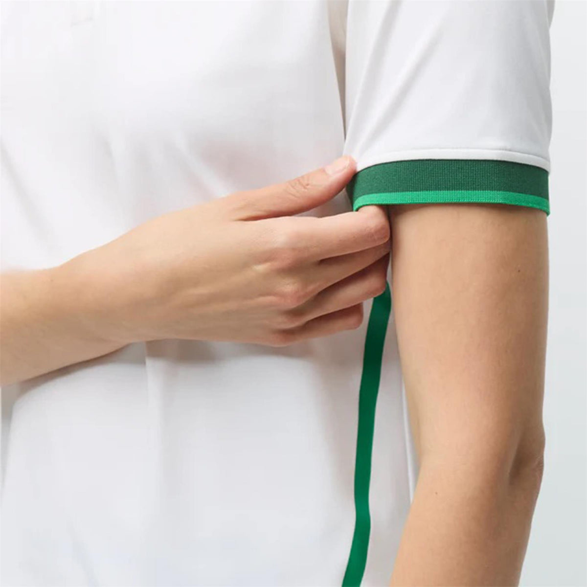 Womens Tech Jersey Club Polo White/Sport Green