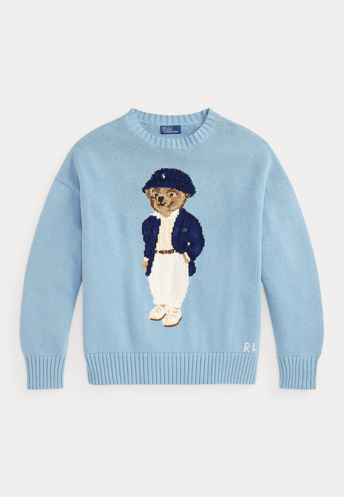 Womens Cotton "Bear" Sweater Blue Note