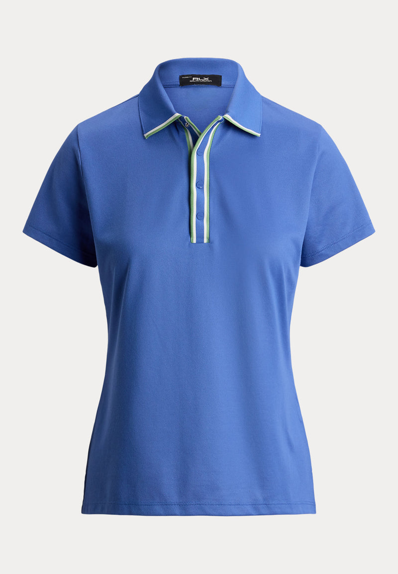 RLX Womens Tour Pique Polo Mdrn Ryl/Crmc Wht/Otbk Grn