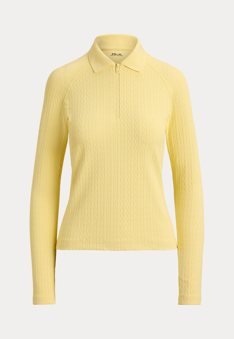 RLX Womens Active Cable Knit Pullover Wicket Yellow