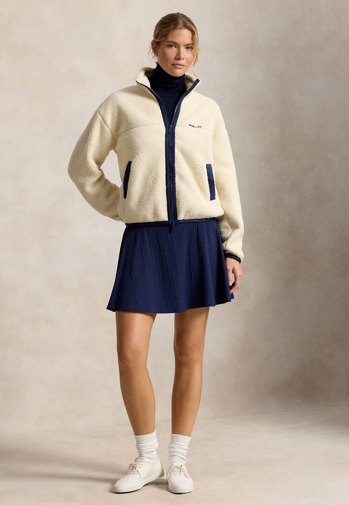 RLX Womens Vintage Polar Fleece Pullover Winter Cream