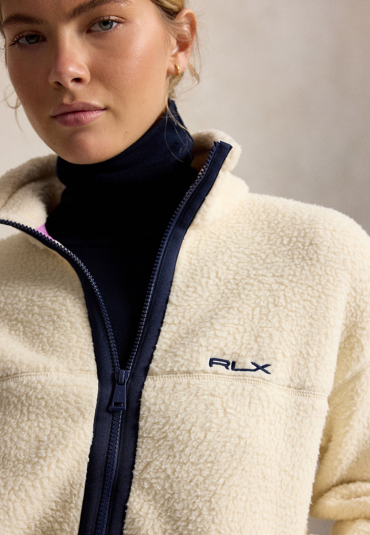 RLX Womens Vintage Polar Fleece Pullover Winter Cream