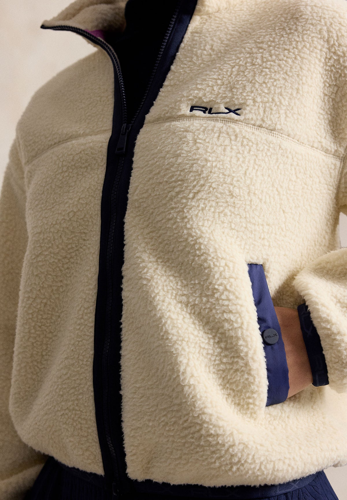 RLX Womens Vintage Polar Fleece Pullover Winter Cream