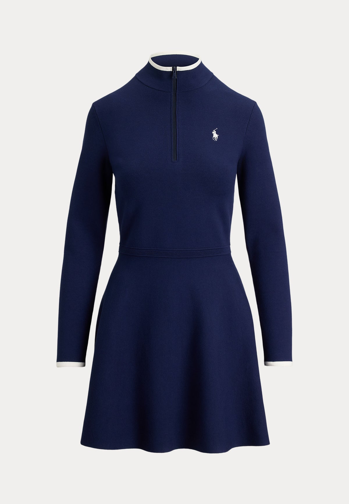 Womens Viscose Blend Sweater Dress Refined Navy/Ceramic White