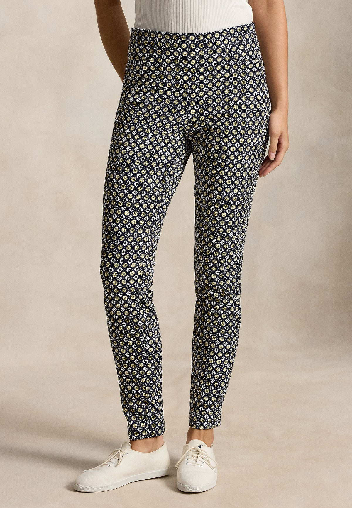 RLX Womens Multi Way Stretch Nylon Pants Refined Navy Flower Foulard
