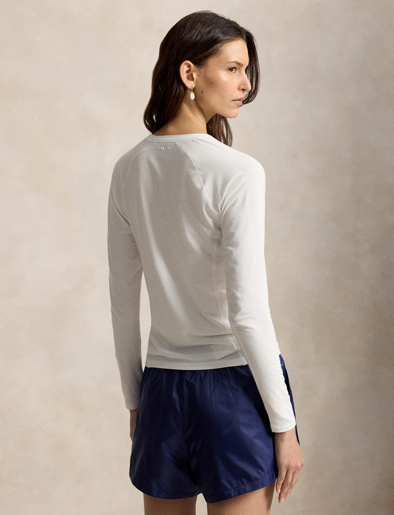 RLX Womens Soft Pima Stretch Jersey T Shirt Ceramic White