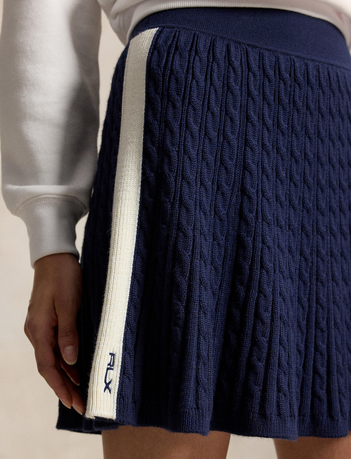 RLX Womens Cotton Blend Sweater Skirt Refined Nvy/Wht Splash