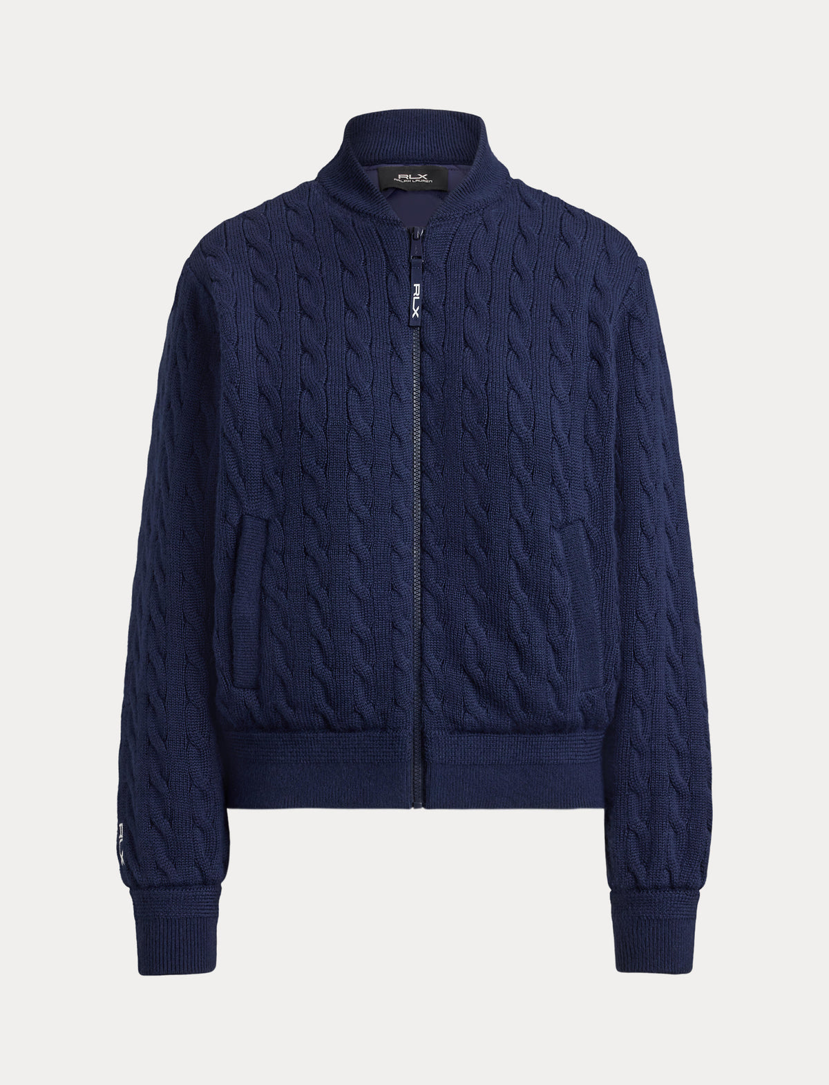 RLX Womens Wool Blend Sweater Full Zip Refined Navy