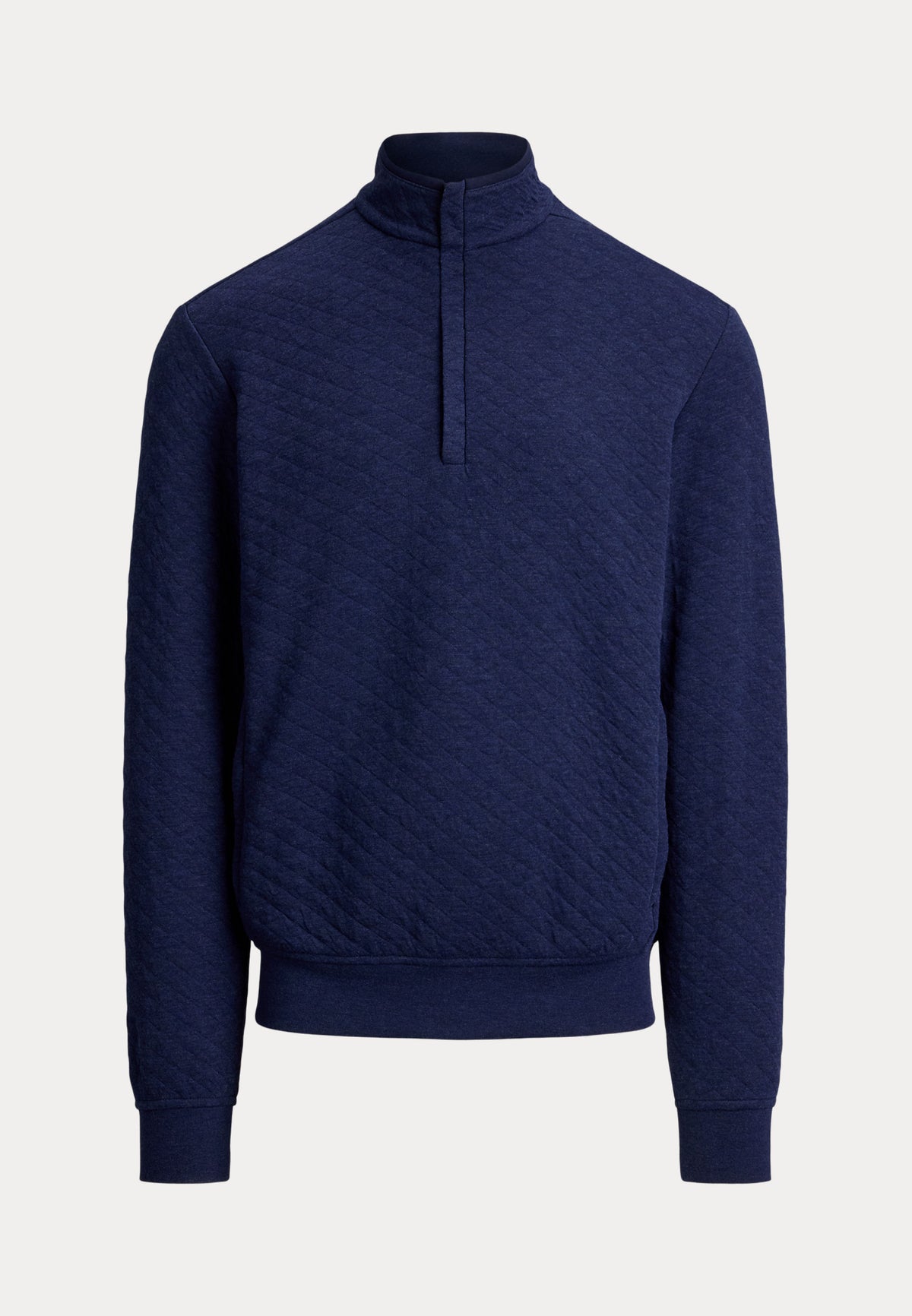 Quilted Double Knit Pullover Spring Navy Heather