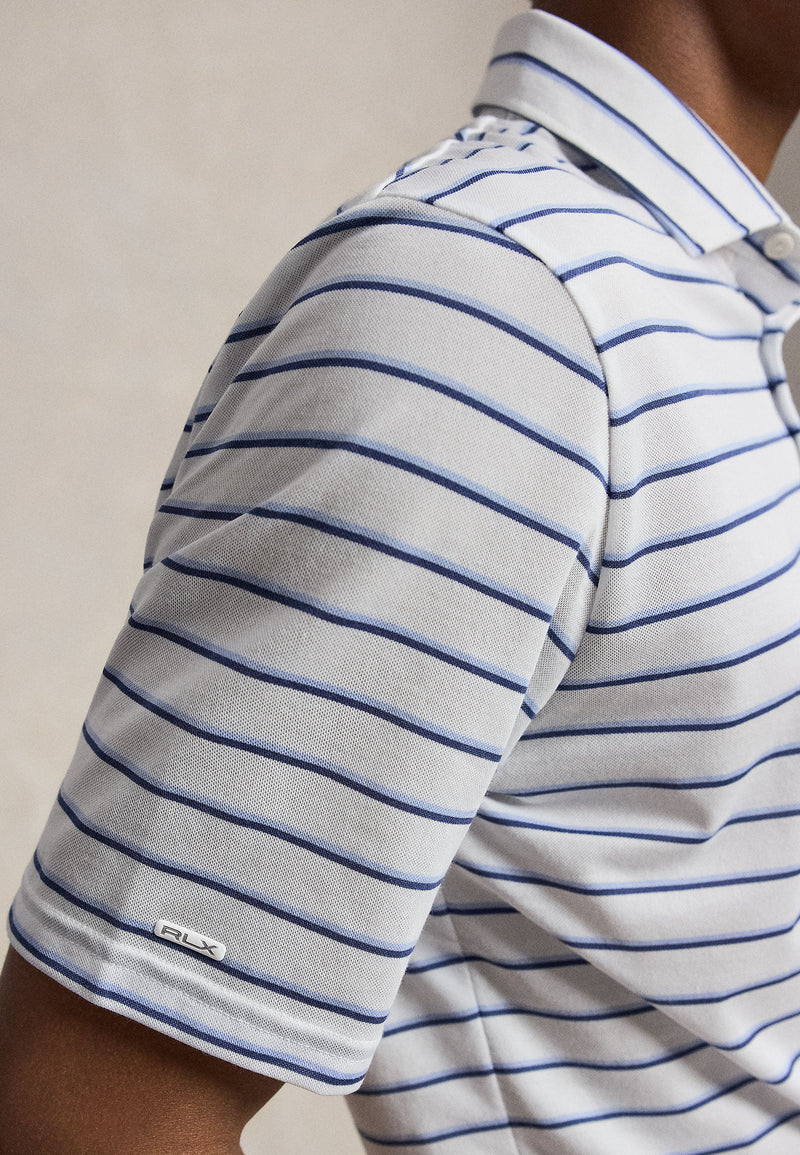 Yarn Dyed Tour Pique Polo Pebble Blue Multi