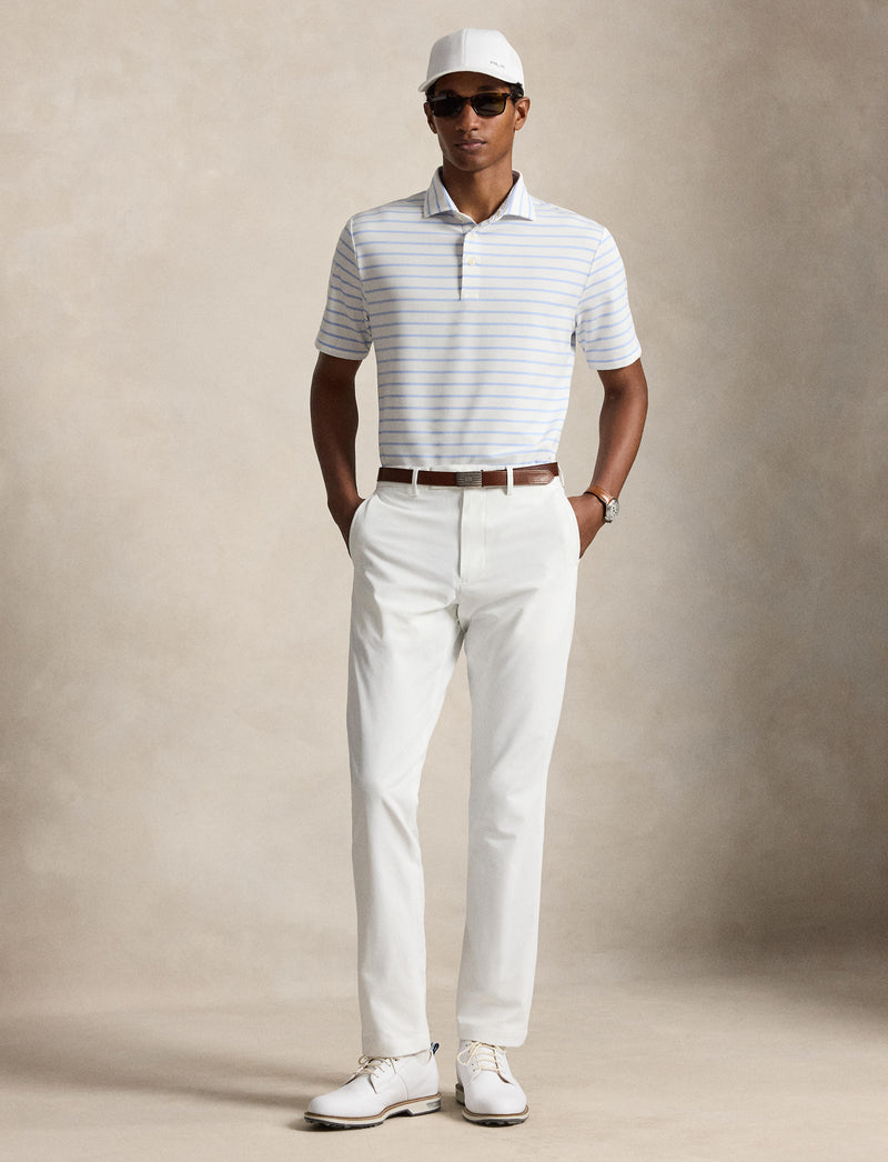 RLX Recycled Yarn Dyed Lightweight Airflow Polo Pebble Blue/Ceramic White