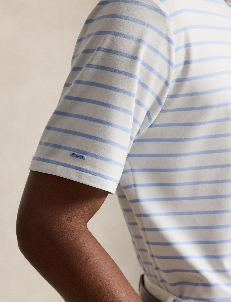 RLX Recycled Yarn Dyed Lightweight Airflow Polo Pebble Blue/Ceramic White