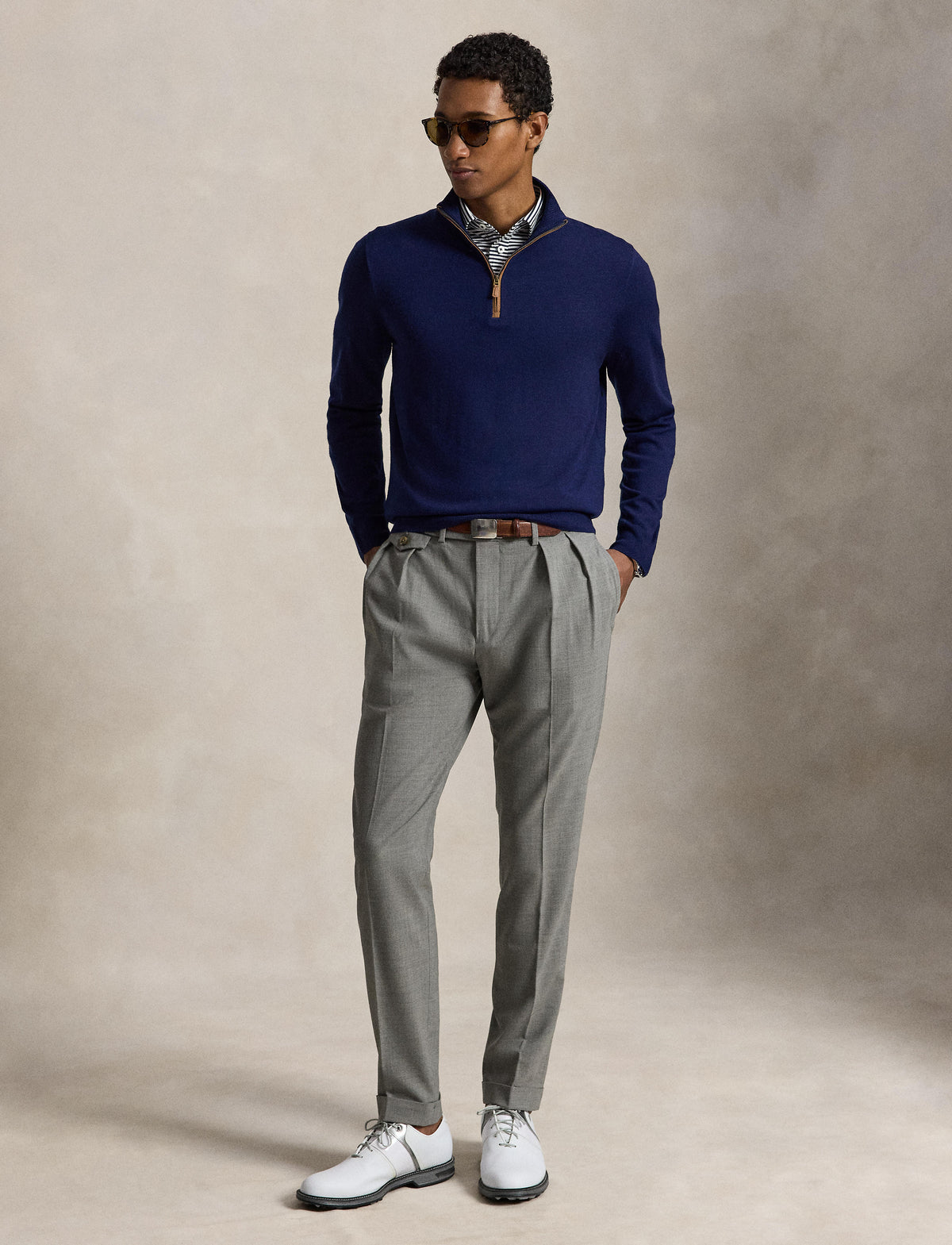 RLX Merino Wool Sweater Half Zip Refined Navy