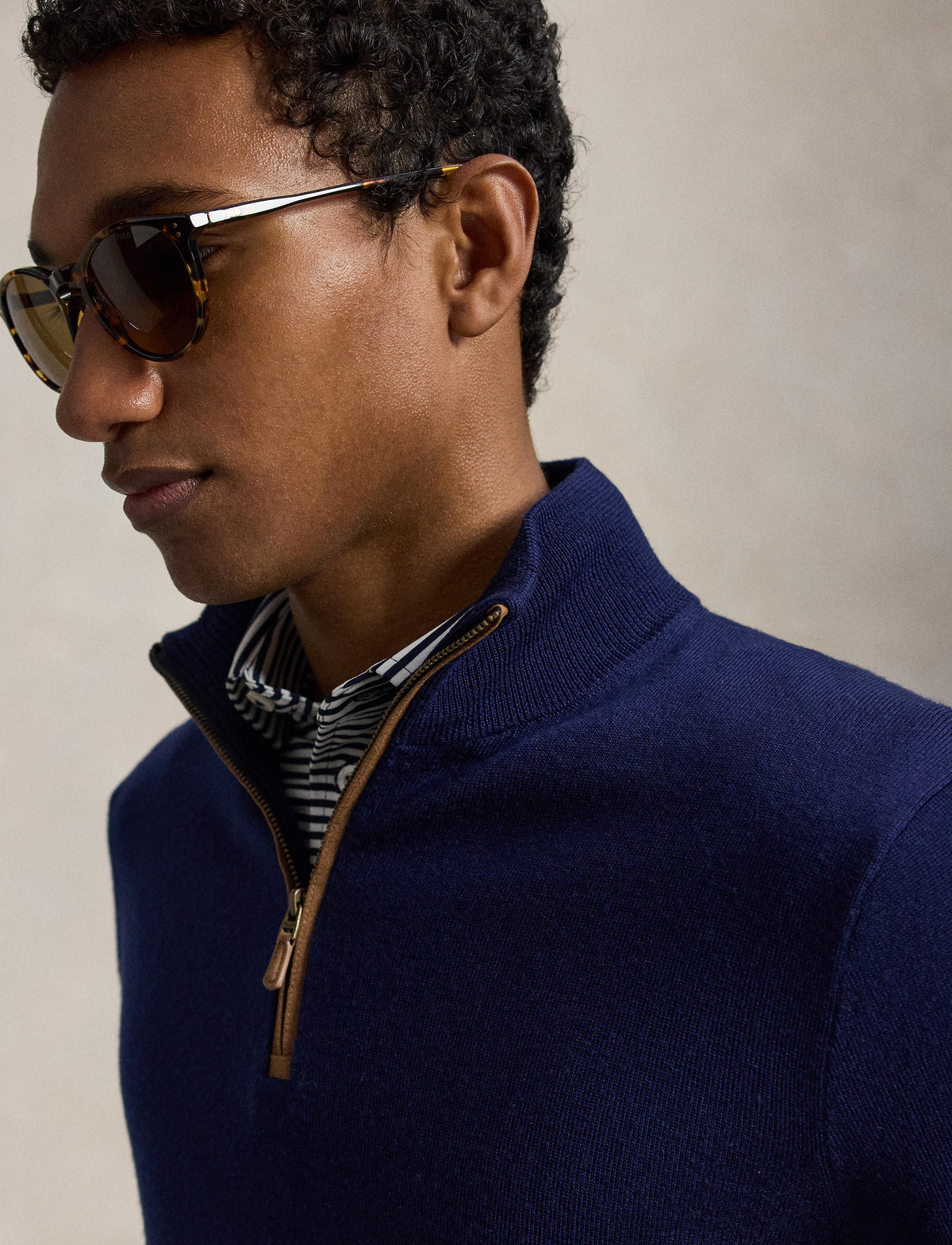 RLX Merino Wool Sweater Half Zip Refined Navy