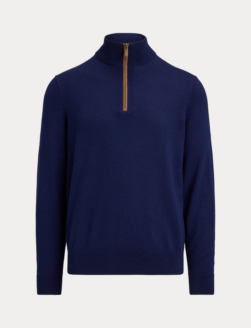 RLX Merino Wool Sweater Half Zip Refined Navy