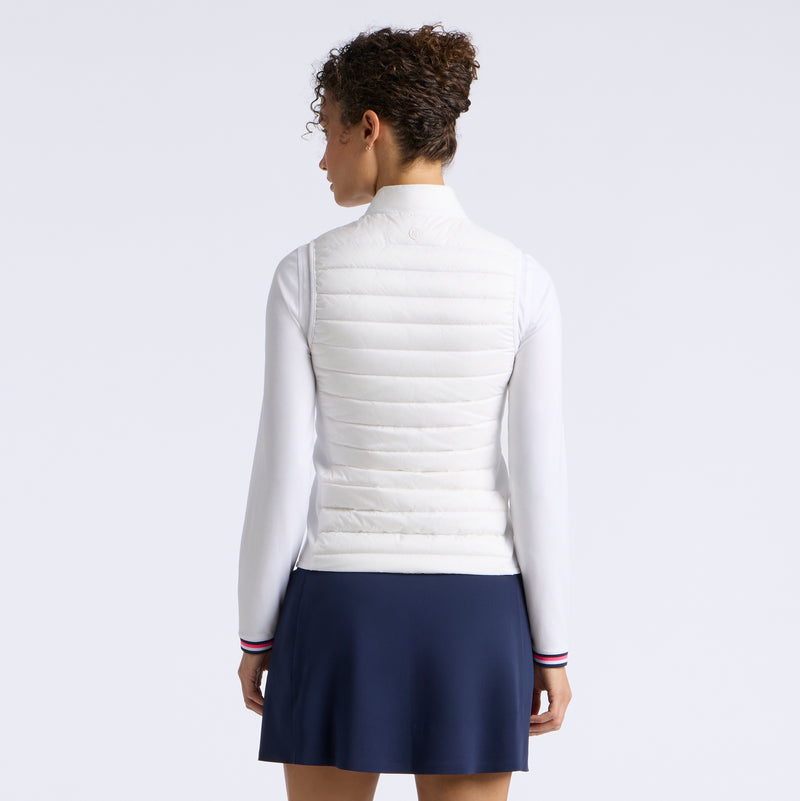 Womens V Down Quilted Stretch Tech