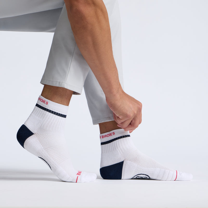 Pray For Birdies Quarter Socks Snow/Twilight
