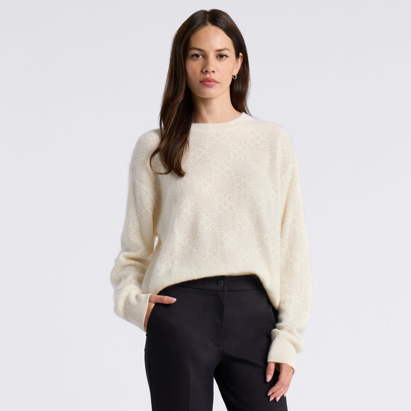 Womens Pointelle G Brushed Cashmere