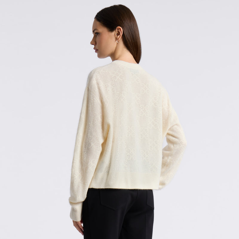 Womens Pointelle G Brushed Cashmere
