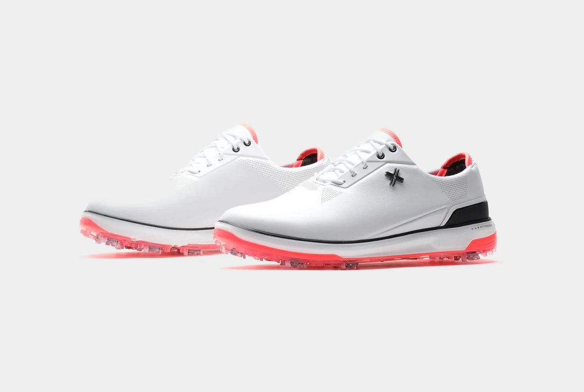Eighty Seven SC Spiked Golf Shoes White/Black/Ember Orange