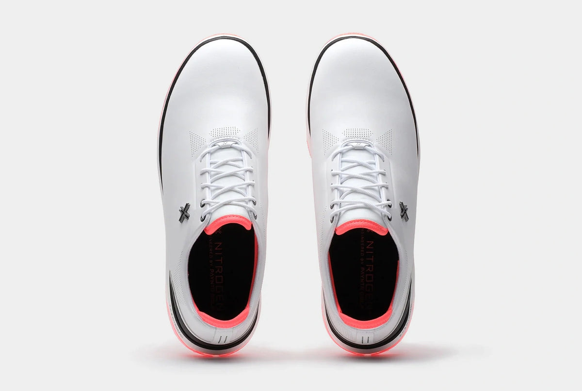 Eighty Seven SC Spiked Golf Shoes White/Black/Ember Orange