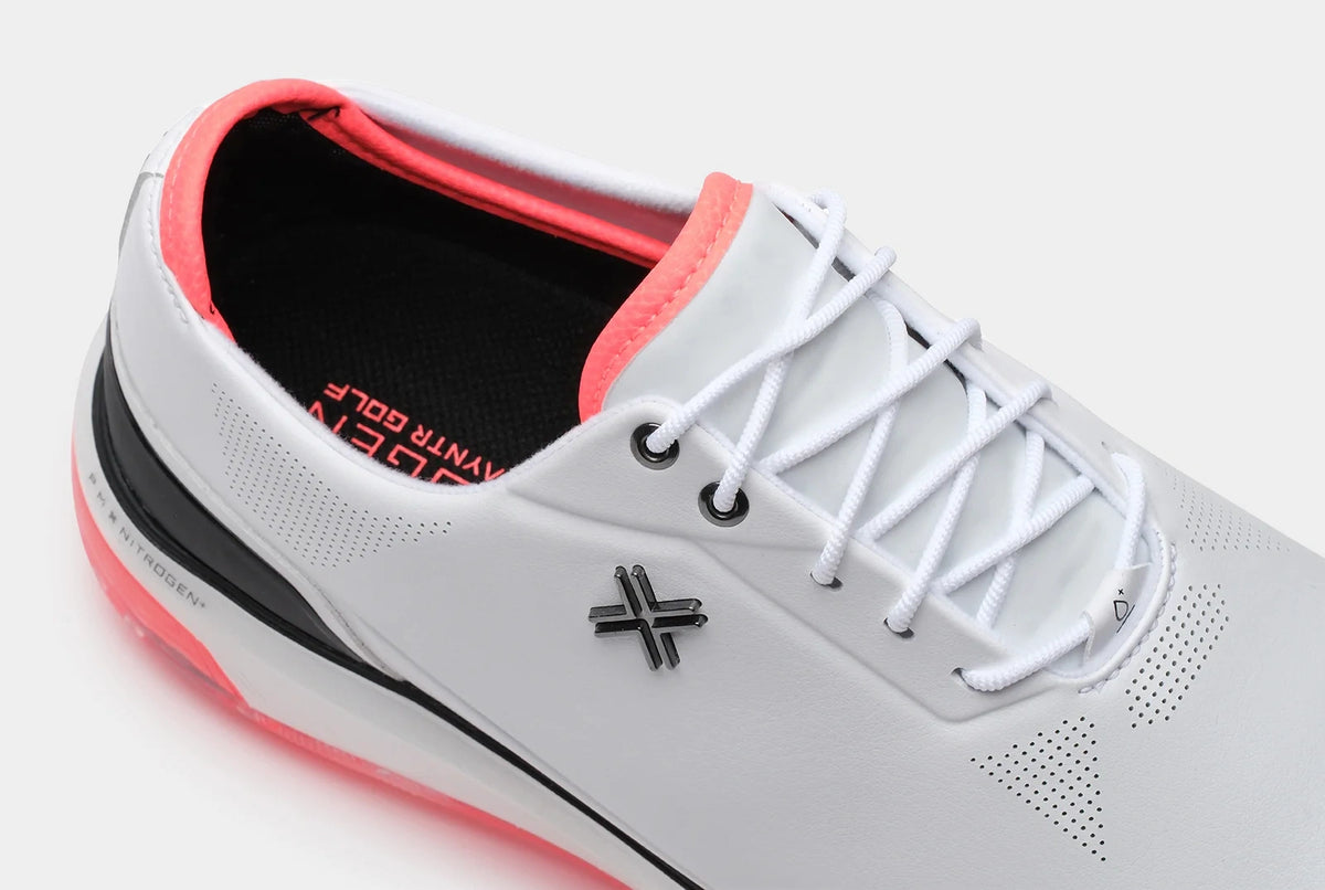 Eighty Seven SC Spiked Golf Shoes White/Black/Ember Orange
