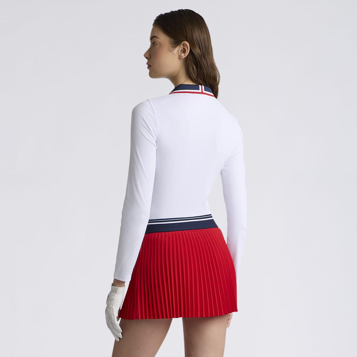 Womens Jonny Collar Nylon Rib LS Polo Lava
