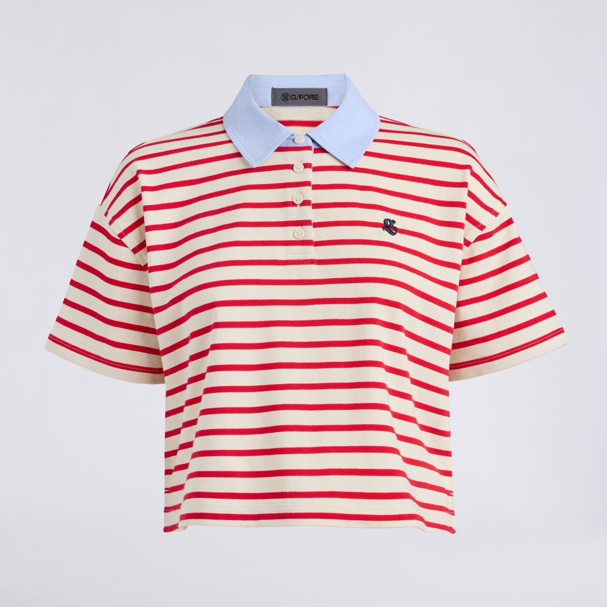Womens Fore Corners Boxy Rugby Polo White/Lava
