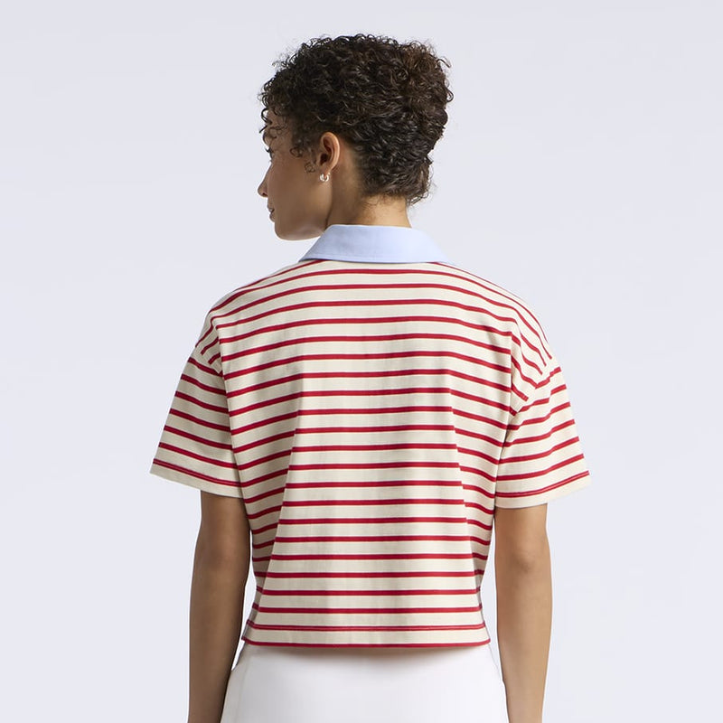 Womens Fore Corners Boxy Rugby Polo White/Lava