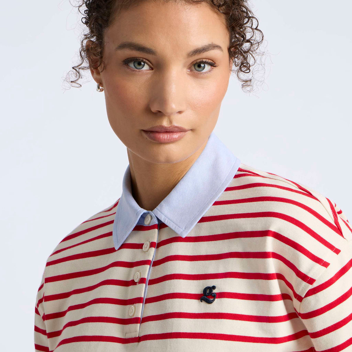 Womens Fore Corners Boxy Rugby Polo White/Lava