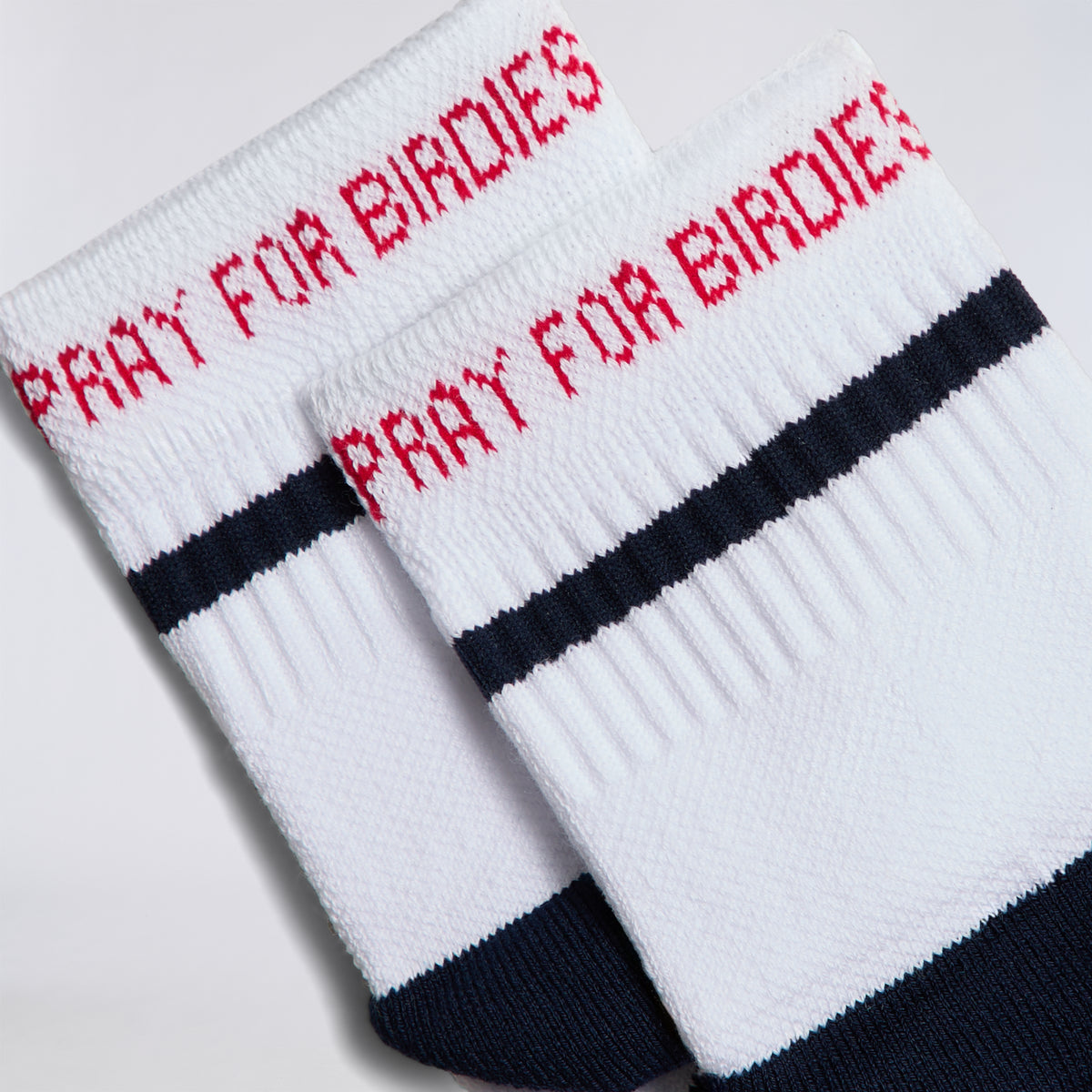 Pray For Birdies Quarter Socks Snow/Twilight
