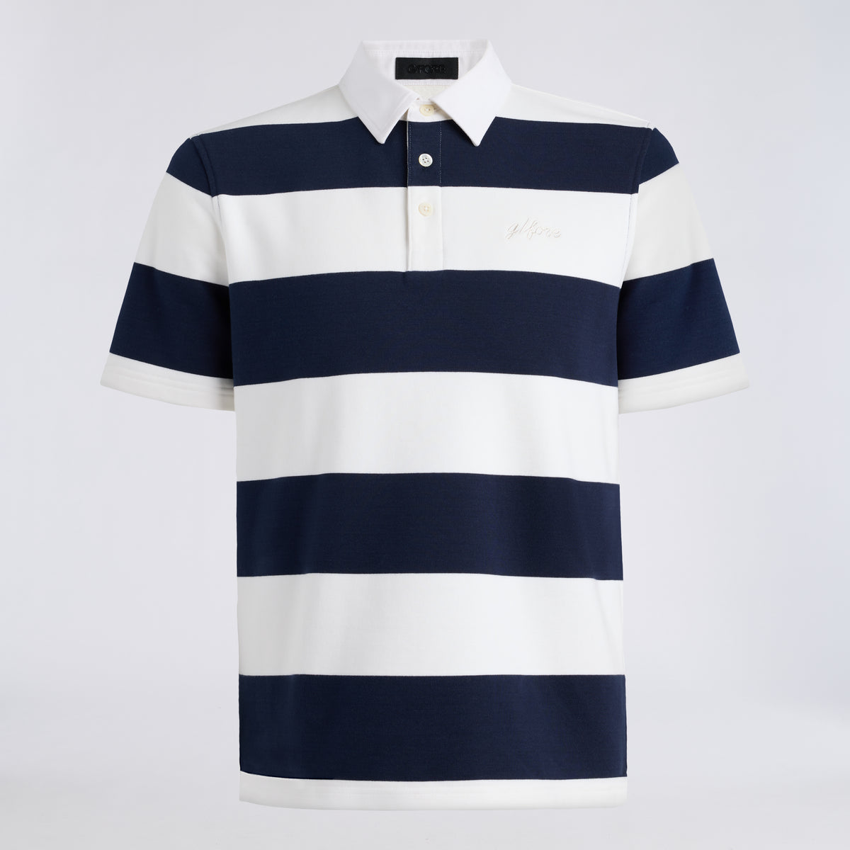 Yarn Dye French Terry Rugby Polo Twilight/Snow