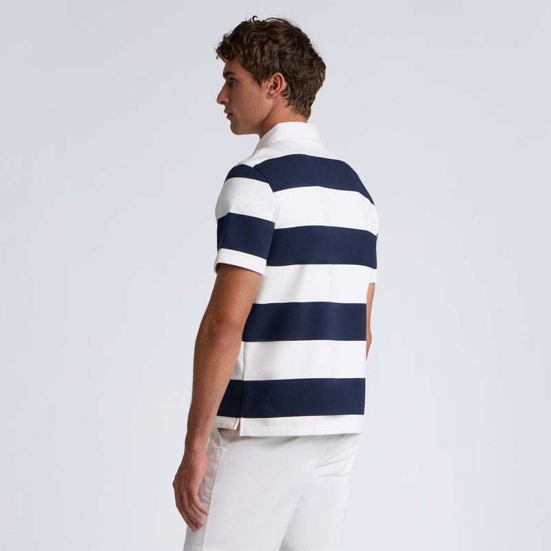 Yarn Dye French Terry Rugby Polo Twilight/Snow